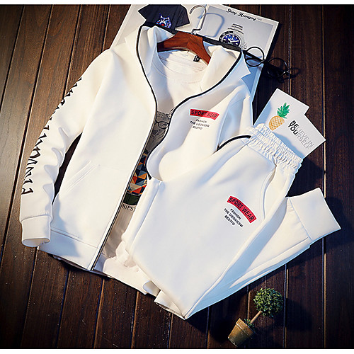 

Муж. Классический Толстовка / Activewear Set - Однотонный