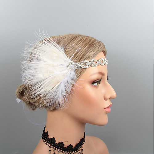 

Vintage 1920s The Great Gatsby Feathers Headbands / Headdress / Headpiece with Rhinestone / Crystal / Feather 1 pc Wedding / Party / Evening Headpiece