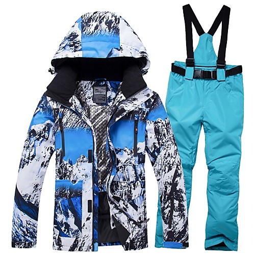 фото Riviyele муж. лыжная куртка и брюки зимние виды спорта с защитой от ветра теплый воздухопроницаемость хлопок полиэфир джинса наборы одежды одежда для катания на лыжах / зима lightinthebox