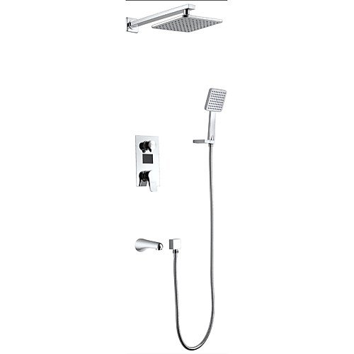 

Смеситель для душа - Современный Хром Монтаж на стену Керамический клапан Bath Shower Mixer Taps / Латунь / Одной ручкой Два отверстия