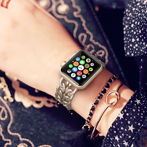 

Сплав Ремешок для часов Ремень для Apple Watch Series 4/3/2/1 Черный / Серебристый металл / Золотистый 18cm / 7 дюймы 2.2cm / 0.9 дюймы