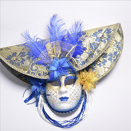 фото Косплей венецианская маска / половинная маска взрослые хэллоуин жен. красный / синий / розовый пластик / перья / ткань для вечеринок косплэй аксессуары хэллоуин / карнавал / маскарад костюмы Lightinthebox