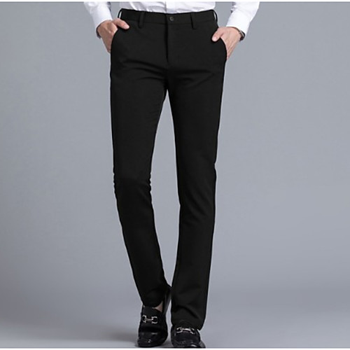 

Men's Basic Daily Suits Pants - Solid Colored Black Navy Blue XL XXL XXXL