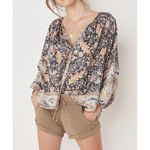 

Жен. С принтом Футболка Геометрический принт Черный S