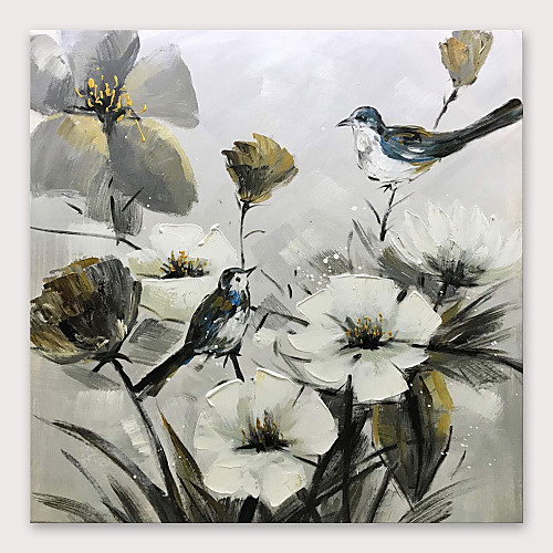 

Oil Painting Hand Painted - Floral / Botanical Modern Stretched Canvas