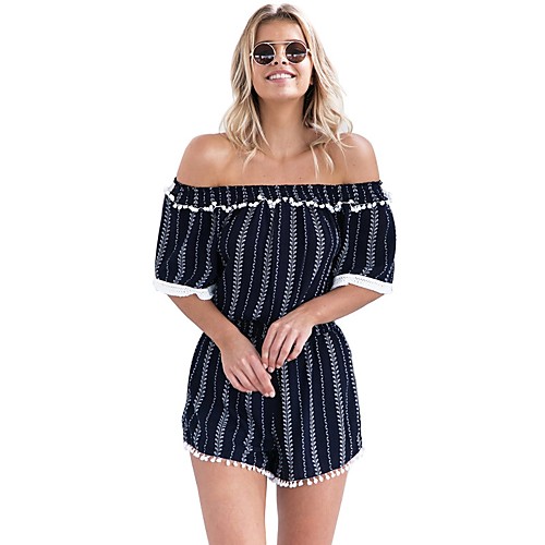 

Жен. Синий Комбинезоны, Полоски M L XL