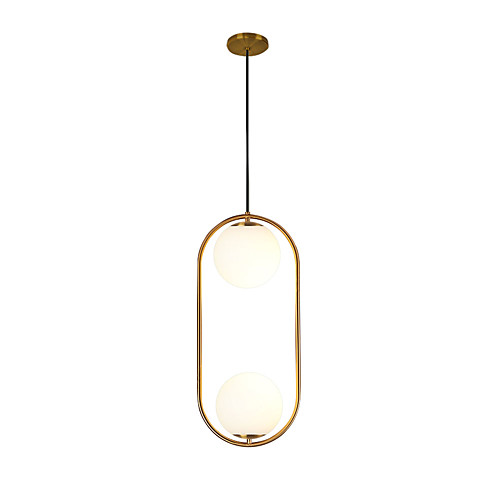 

2-Light Круглый Подвесные лампы Рассеянное освещение Электропокрытие Металл Стекло Новый дизайн 110-120Вольт / AC110-240V