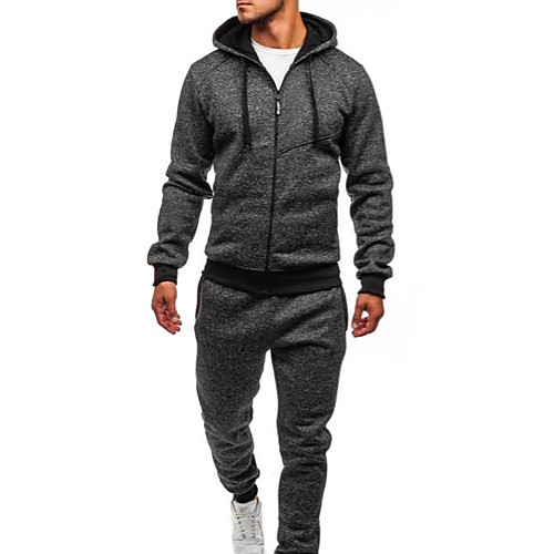 

Муж. Классический Толстовка / Activewear Set - Однотонный
