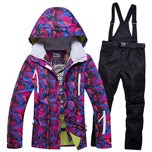 фото Riviyele жен. лыжная куртка и брюки зимние виды спорта с защитой от ветра теплый воздухопроницаемость полиэфир джинса наборы одежды одежда для катания на лыжах / зима lightinthebox
