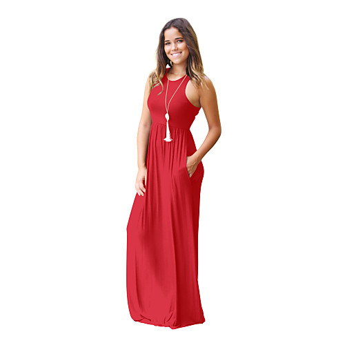 

2019 New Arrival Women Daily Basic Maxi Sheath Dress Solid Color Robe Femme Vestidos High Waist Dresses