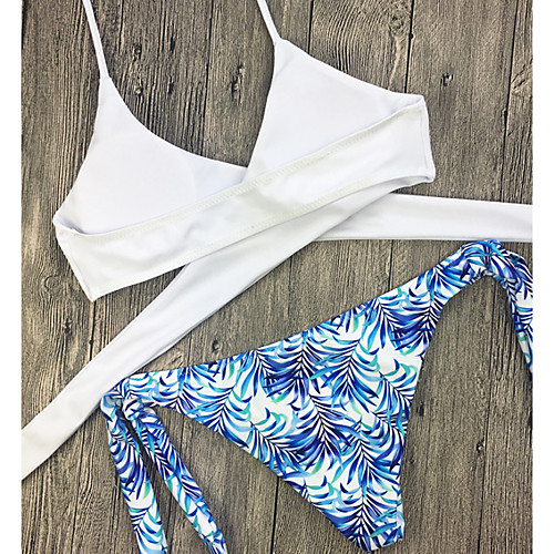 

Women's Floral Halter Neck White Bikini Swimwear Print S M L White / Sexy