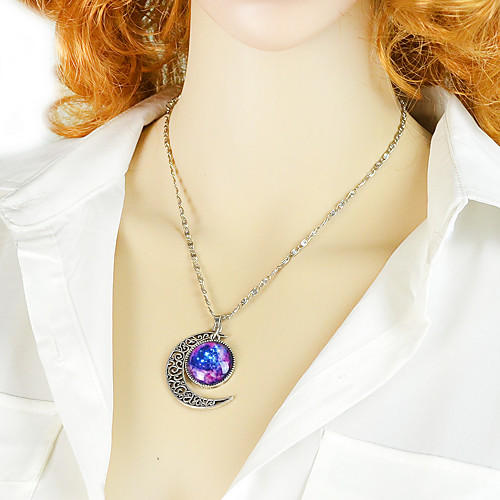 

Women's Pendant Necklace Galaxy Vintage Fashion Chrome Purple Blue 46.8 cm Necklace Jewelry 1pc For Daily Work