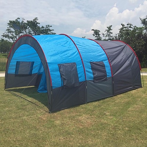 

7 человек Палатка на кузов Семейный кемпинг-палатка На открытом воздухе С защитой от ветра Сохраняет тепло Ультралегкий (UL) Однослойный Карниза Тоннели и переходы Палатка 1000-1500 mm для, Серый + синий