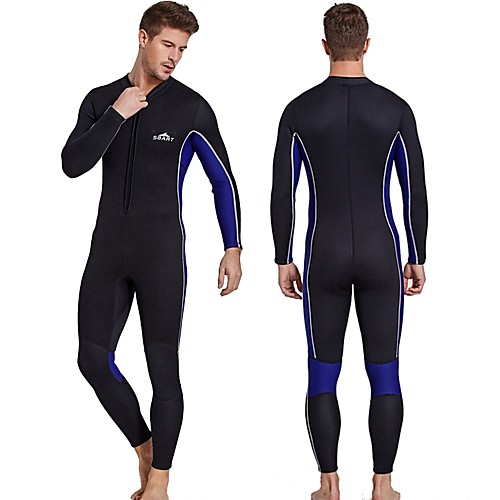 

SBART Men's Full Wetsuit 3mm SCR Neoprene Diving Suit Thermal / Warm Long Sleeve Front Zip - Diving Water Sports Autumn / Fall Spring Summer / Winter / Micro-elastic