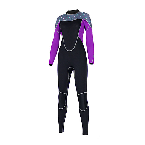 

SLINX Women's Full Wetsuit 2mm SCR Neoprene Diving Suit Thermal / Warm UV Resistant Quick Dry Long Sleeve Back Zip - Diving Water Sports Patchwork Autumn / Fall Spring Summer / Winter