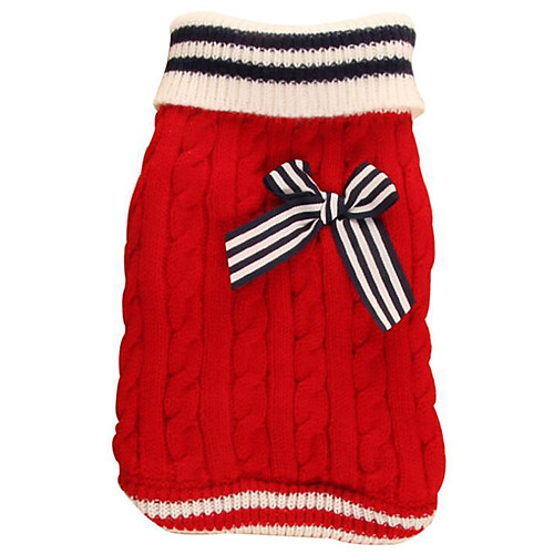 

Dogs Sweater Winter Dog Clothes Red Blue Costume Acrylic Fibers Simple Animal Braided / Cord XXS XS S M L