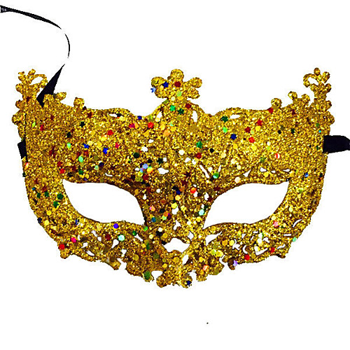 фото Косплей венецианская маска / половинная маска взрослые пайетки / хэллоуин жен. синий / золотой / цвет фуксии пластик для вечеринок косплэй аксессуары хэллоуин / карнавал / маскарад костюмы / мужской Lightinthebox