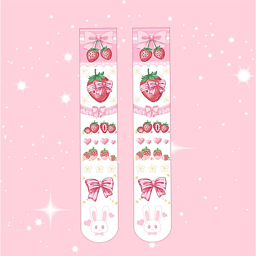 

Cosplay Women's Adults' Princess Lolita Tights Girly Socks / Long Stockings Thigh High Socks White Flower Lolita Accessories / High Elasticity