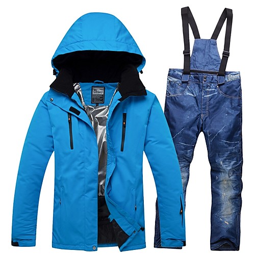 фото Riviyele муж. лыжная куртка и брюки зимние виды спорта с защитой от ветра теплый воздухопроницаемость хлопок полиэфир джинса наборы одежды одежда для катания на лыжах / зима lightinthebox