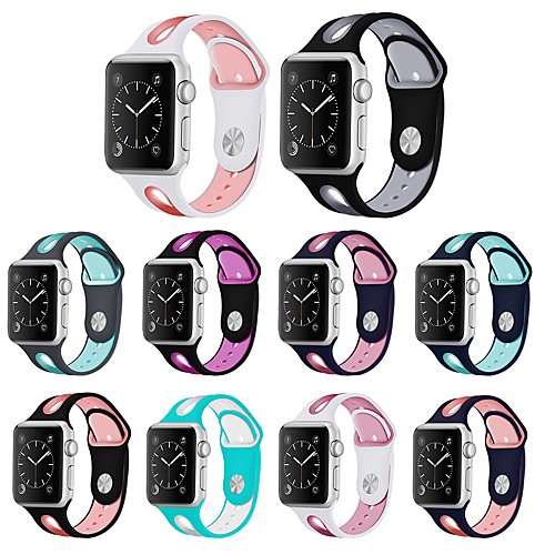 

силикагель Ремешок для часов Ремень для Apple Watch Series 4/3/2/1 Черный / Белый / Синий 20cm / 7.9 дюймы 2cm / 0.8 дюймы / 2.2cm / 0.9 дюймы