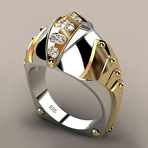 

Women's Band Ring Synthetic Diamond 1pc Yellow Gold Plated Silver-Plated Alloy Geometric Trendy Party Gift Jewelry Geometrical Fish Cool