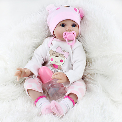 

NPKCOLLECTION NPK DOLL Reborn Doll Girl Doll Baby Girl Reborn Baby Doll 22 inch Silicone - Newborn lifelike Cute Lovely Parent-Child Interaction Hand Rooted Mohair Kid's Toy Gift / Floppy Head