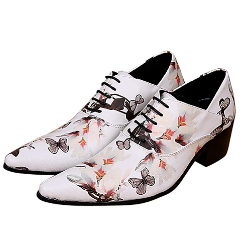 

Муж. Обувь для новинок Наппа Leather Весна лето Английский Туфли на шнуровке Высота возрастающей Белый / Свадьба / Для вечеринки / ужина