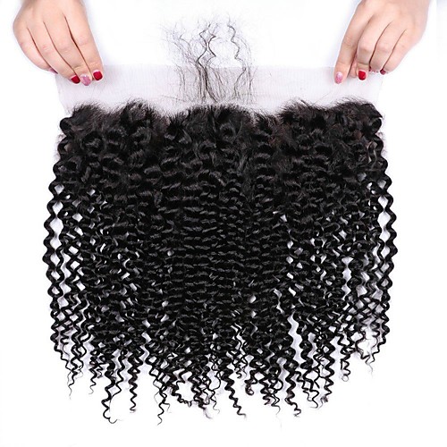 

1 комплект Бразильские волосы Kinky Curly Не подвергавшиеся окрашиванию Wig Accessories Волосы Уток с закрытием 8-20 дюймовый Естественный цвет Ткет человеческих волос
