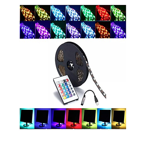 

1 м гирлянды 30 светодиодов smd5050 1 24 клавиш дистанционного управления RGB декоративные самоклеящиеся ТВ фон 5 В 1 компл.