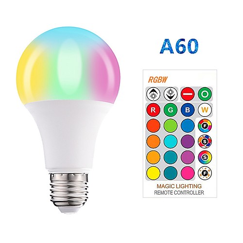

1шт 5 W Умная LED лампа 350 lm E26 / E27 A60(A19) 3 Светодиодные бусины SMD 5050 Smart Диммируемая Для вечеринок RGBW 85-265 V / RoHs