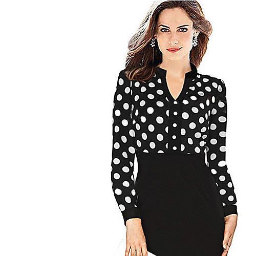 

Жен. Облегающий силуэт Платье - Горошек До колена