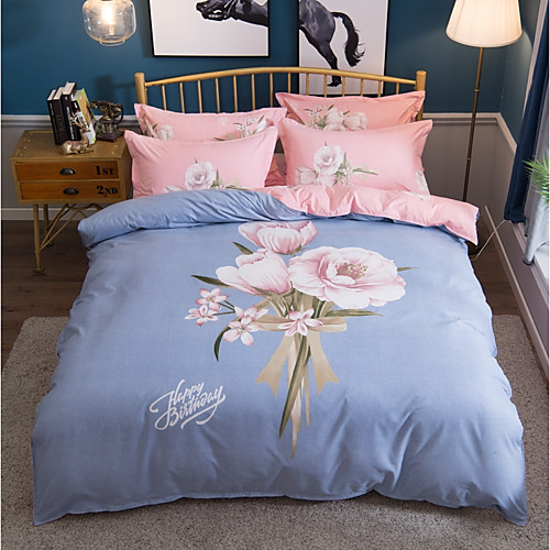

Пододеяльник наборы Цветочный принт Полиэстер С принтом 4 предметаBedding Sets