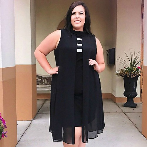 

женское асимметричное платье-шифт черного цвета l xl xxl xxxl