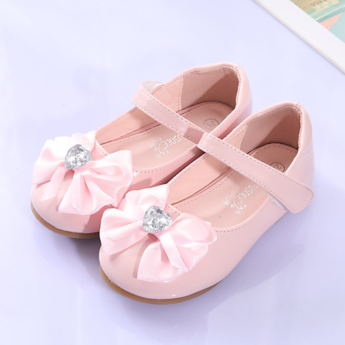 Девочки Обувь Полиуретан Весна / Осень Удобная обувь / Детская праздничная обувь На плокой подошве Бант для Дети (1-4 лет) Белый / Светло-Розовый / Для вечеринки / ужина