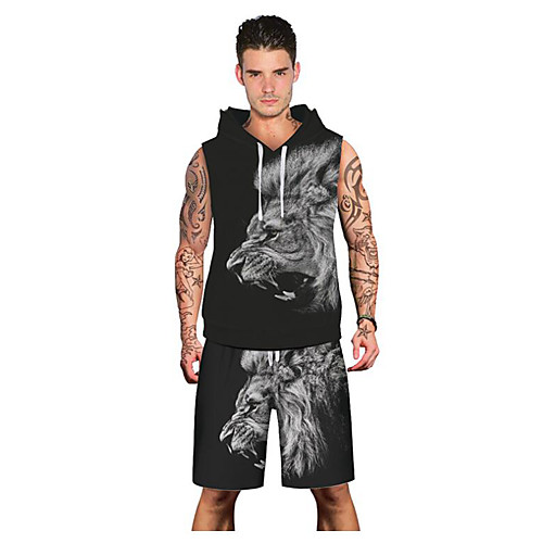 

Муж. Классический / Уличный стиль Activewear Set - Геометрический принт / 3D
