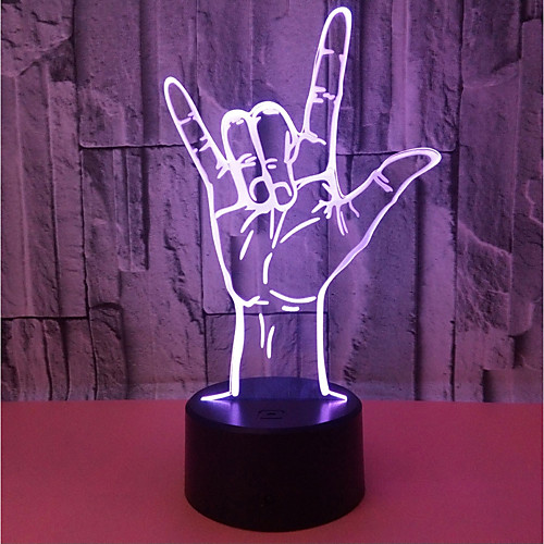 

3D оптическая иллюзия, я люблю тебя язык жестов привело настольный свет ночи USB 5V