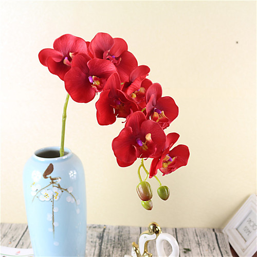 

Искусственные Цветы 1 Филиал Классический европейский Вечные цветы Phalaenopsis Букеты на стол
