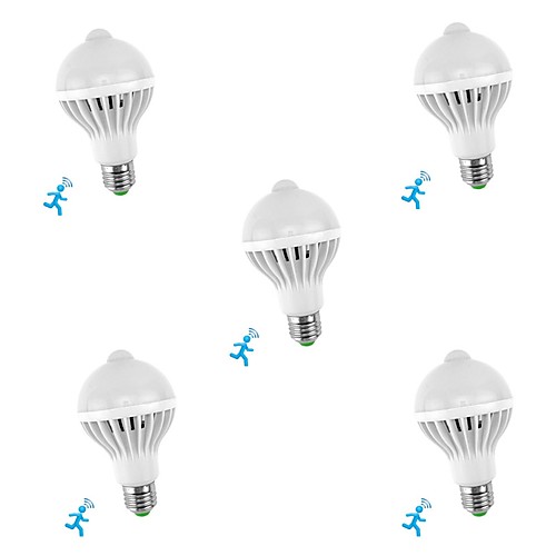 

5 шт. 5 W 300-450 lm E26 / E27 Умная LED лампа 10 Светодиодные бусины SMD 5730 Smart Датчик Инфракрасный датчик Белый 85-265 V