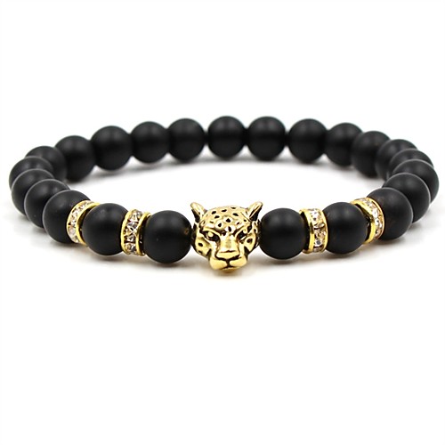 

Men's Women's Silver Gold Natural Stone Bead Bracelet Beaded Cathedral Animal Chakra Cheap Hip-Hop equilibrio Stone Bracelet Jewelry Gold / Silver For Wedding Ceremony