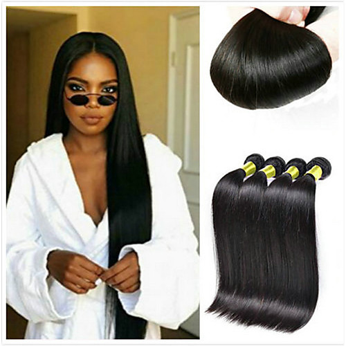 

4 Связки Бразильские волосы Прямой человеческие волосы Remy Человека ткет Волосы Удлинитель Пучок волос 8-28inch Естественный цвет Ткет человеческих волос Модный дизайн Шелковистость Мода