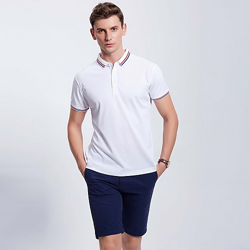 

Муж. Polo Рубашечный воротник Тонкие Однотонный Желтый XXL