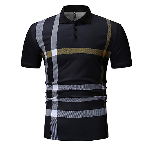 

Муж. Polo Рубашечный воротник Полоски Белый XL