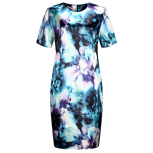 

Жен. Винтаж Классический Прямое Оболочка Платье - Цветочный принт Этно, С принтом Средней длины