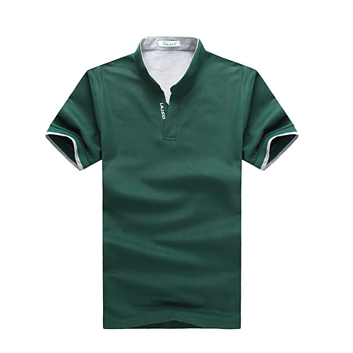 

Муж. Polo Хлопок, Рубашечный воротник Однотонный Черный XXXL