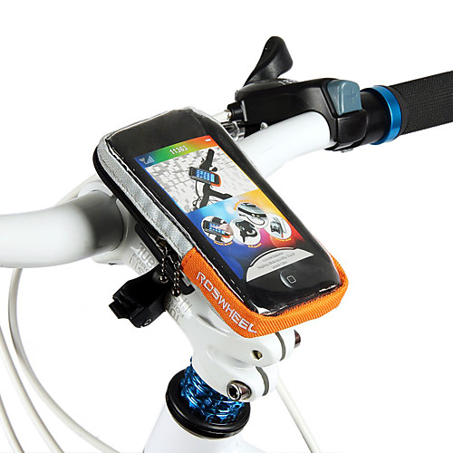 фото Roswheel сотовый телефон сумка бардачок на руль 5.5 дюймовый сенсорный экран велоспорт для samsung galaxy s6 iphone 5c iphone 4/4s черный оранжевый велосипедный спорт / велоспорт / iphone x Lightinthebox