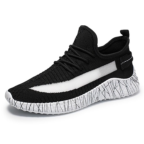 Муж. Легкие подошвы Трикотаж Весна лето Спортивные / На каждый день Спортивная обувь Беговая обувь / Для прогулок Дышащий Черный / Серый