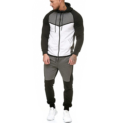 

Муж. Активный / Классический Толстовка / Activewear Set - Однотонный / Контрастных цветов