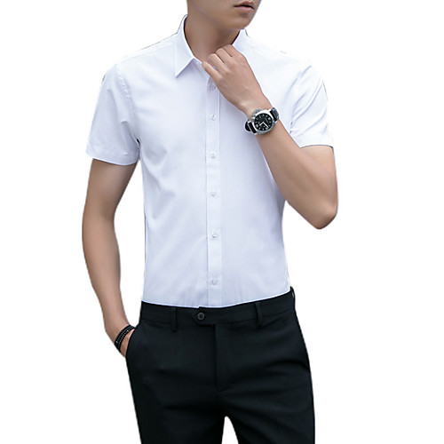 

Муж. Большие размеры - Рубашка Однотонный Белый XXXL