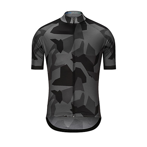 

Men's Short Sleeve Cycling Jersey Grey Camo / Camouflage Bike Jersey Top Sports Terylene Clothing Apparel / High Elasticity