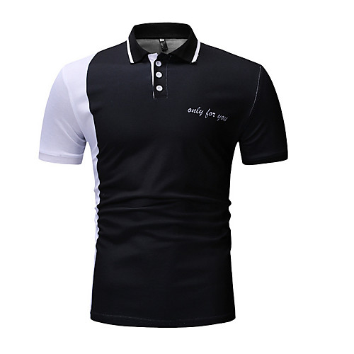

Муж. Polo Рубашечный воротник Контрастных цветов / Буквы Черный XL